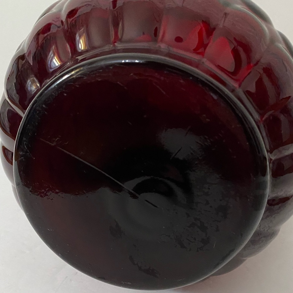 Vintage Anchor Hocking Ruby Red Bubble Glass Lip Water Pitcher 64 oz - Picture 11 of 11
